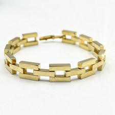 Bracciale da donna in Oro Placcato 18 KT braccialetto maglie quadrate Vintage 