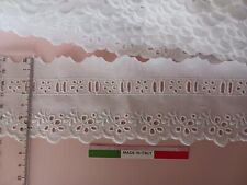 BALZA IN PIZZO SANGALLO BIANCO CON PASSANASTRO HCM 7 COTONE 100% MADE in italy