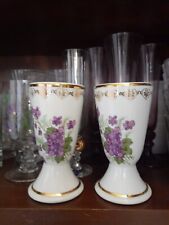 Due tazze vintage Mazagran in porcellana Rec Castelroux Limoges France Violette 