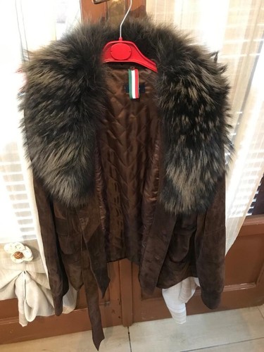 Giacca pelle con collo in - giacca,