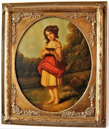 Dipinto ritratto bambina con - bambina,