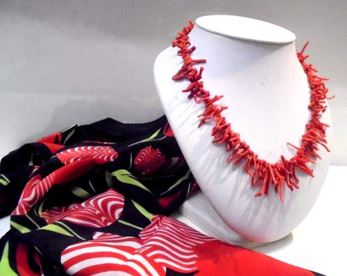 Collana frange vero corallo - collana,