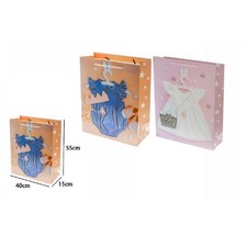BUSTA BUSTE BORSA DA REGALO NASCITA COMPLEANNO BIMBA 55X40X15 CM 69976 2 MODELLI