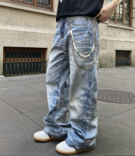Jeans uomo blu denim - , stampato