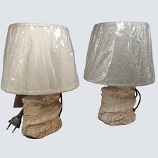 Lume in Ceramica stile  Pietra CM 27 Due colori Beige/Grigio lume da comodino