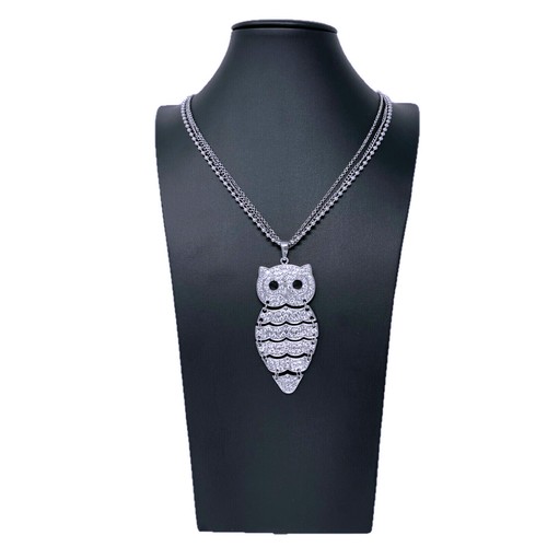 Collana lunga gufo cristalli - collana,