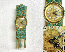 OROLOGIO GIOIELLO VINTAGE SVEGLIA da PARETE Philier FUNZIONANTE METALLO DORATO