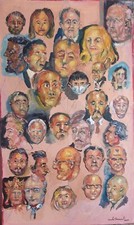 Quadro a olio   HUMANITAS TELE di BISSANTI CARLO