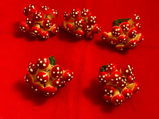 5 mazzetti di funghetti artificiali per decorazioni, nuovo