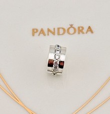 Nuovo 100% Autentico Pandora Trasparente Fila Scintillante Clip Charm 791972CZ