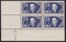 1941 FRANCIA - n 493 Blocco di Quattro - Monete datate MNH**