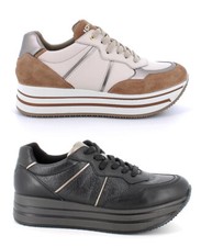 IGI & CO 46743 A/I scarpe donna pelle camoscio sneakers casual zeppa lacci