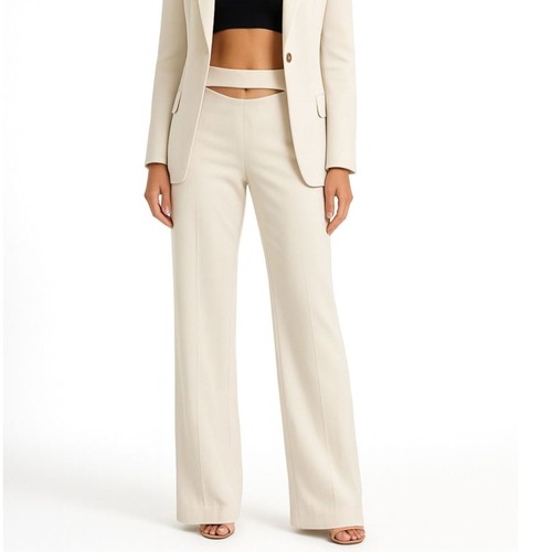 Zara pantalone alta off - off, bianco
