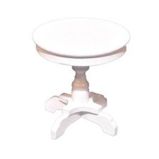 Bambole Casa Rotondo Bianco Lato Tavolo Shabby Chic 1:12 Mobili Soggiorno