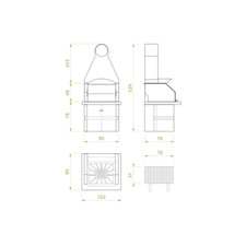 BARBECUE MODELLO MAXIME 2 GRILL GREZZO CAPPA INOX Palazzetti in giardino