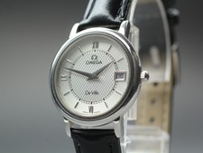 Vintage 1995 OMEGA De Ville Quarzo Guilloché Quadrante Romano Ref595.1479 [Quasi Nuovo]