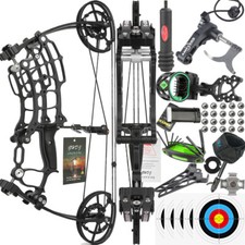 Arco composto 25" doppio uso freccia sfera acciaio 30-70lbs tiro con l'arco caccia RH LH
