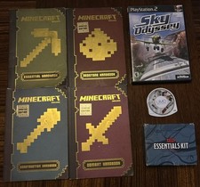 Minecraft Handbooks Set 4 Essential & Combat Mojang Scholastic PSP PS2 D&D Lot
