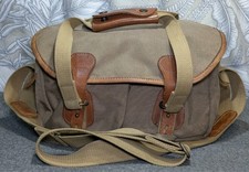 Borsa a tracolla Billingham 225 in pelle e tela kaki/marrone per fotocamera