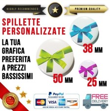 SPILLE PERSONALIZZATE DA 50mm 38mm 25mm SPILLETTE spilletta PINS Pin spilla logo