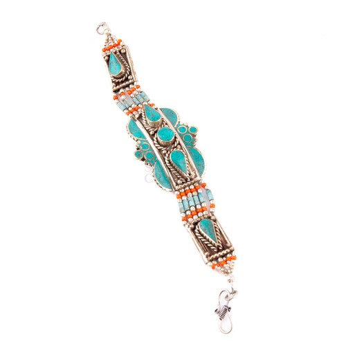 Bracciale tibetano corallo - bracciale,