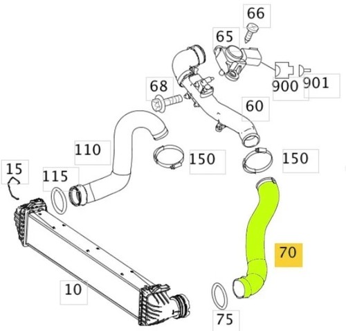 Tubo turbo per mercedes - tubo,