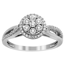 Anello Twilight Bella Breaking 0,61 Ctw Zircone Bianco Gambo Spaccato Accenti