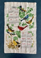 Vtg 1980 Cloth Calendar Banner