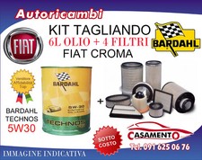 KIT TAGLIANDO FIAT CROMA 2.4 MJET 147KW 20V- 4 FILTRI + 6L OLIO BARDAHL 5W30