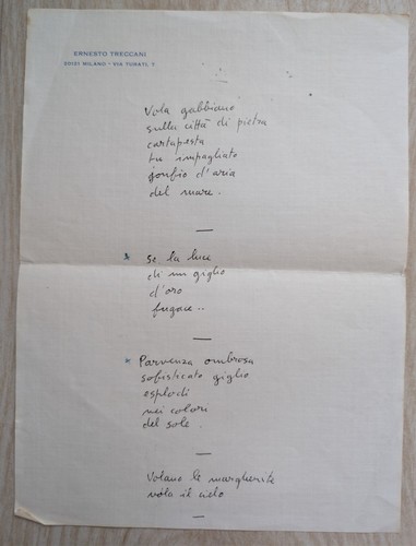 Manoscritto poesia su carta - su,