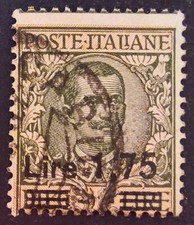 REGNO soprastampato lire 1,75