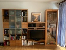 mobile soggiorno usato - Ikea - finiture faggio - con vetrina e libreria