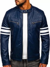 Giacca Motociclista Uomo Blu