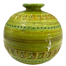 Bitossi Rosenthal Netter vaso sfera verde lime ceramica italiana MCM anni 60