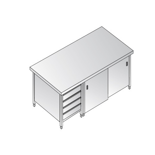 Tavolo 180x60x85 acciaio inox