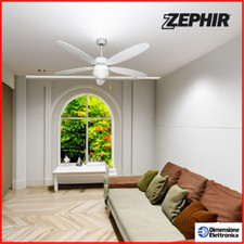 Ventilatore da Soffitto con Luce ZEPHIR 5 pale 130cm Professionale Silenzioso