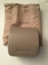 Archiwatch  porta orologio in pelle colore champagne Watchroll singolo dustbag