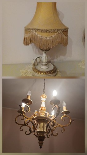 Lampadario legno foglia oro - in,
