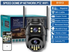 TELECAMERA SPEED DOME PTZ WIFI 6MP DOUBLE LENS AUTOTRACKING RICONOSCOMENTO UMANO