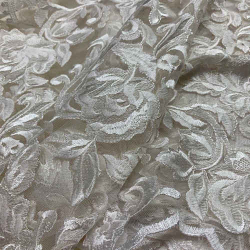 Tessuto tulle ricamato ramona - tessuto,