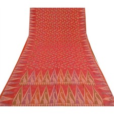 Sari indiani rosa sanscriti vintage cotone seta tessuto a mano Sari...