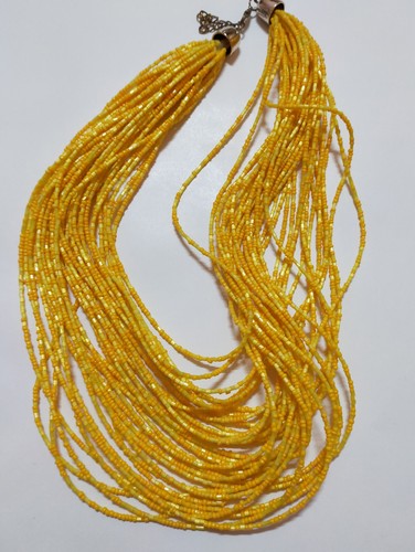 Collana africa perline - perline, gialle