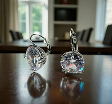 Orecchini in Acciaio Nickel Free con Zircone Tondo e Chiusura a monachella