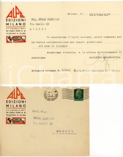 1943 MILANO ALPE EDIZIONI Pagamento collaborazione GAZZETTA ENIGMISTICA Lettera