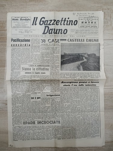 Gazzettino dauno 1949 castelli - dauno,