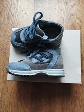 SCARPE HOGAN JUNIOR INTERACTIVE   bambino grigio blu scamosciate TAGLIA : 20