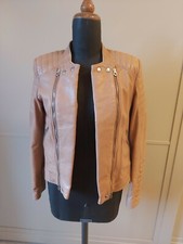 Giacca di pelle Curge beige