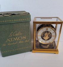 Vintage Le Coultre Atmos Perpetual Motion Brass Mantel Clock Roman Numeral Dial