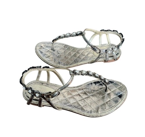 Sandali chanel peltro ossidato - sandali,