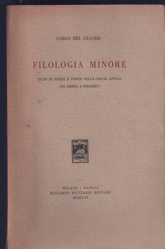 Filologia minore studi di - studi,